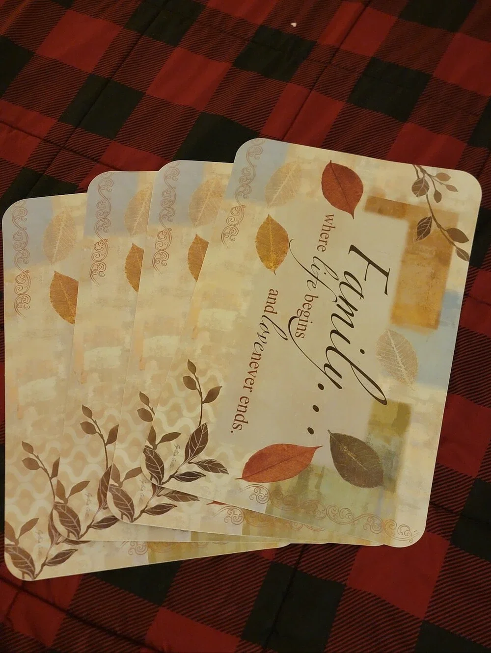 Set Of 4 Family Sentiment Placemats